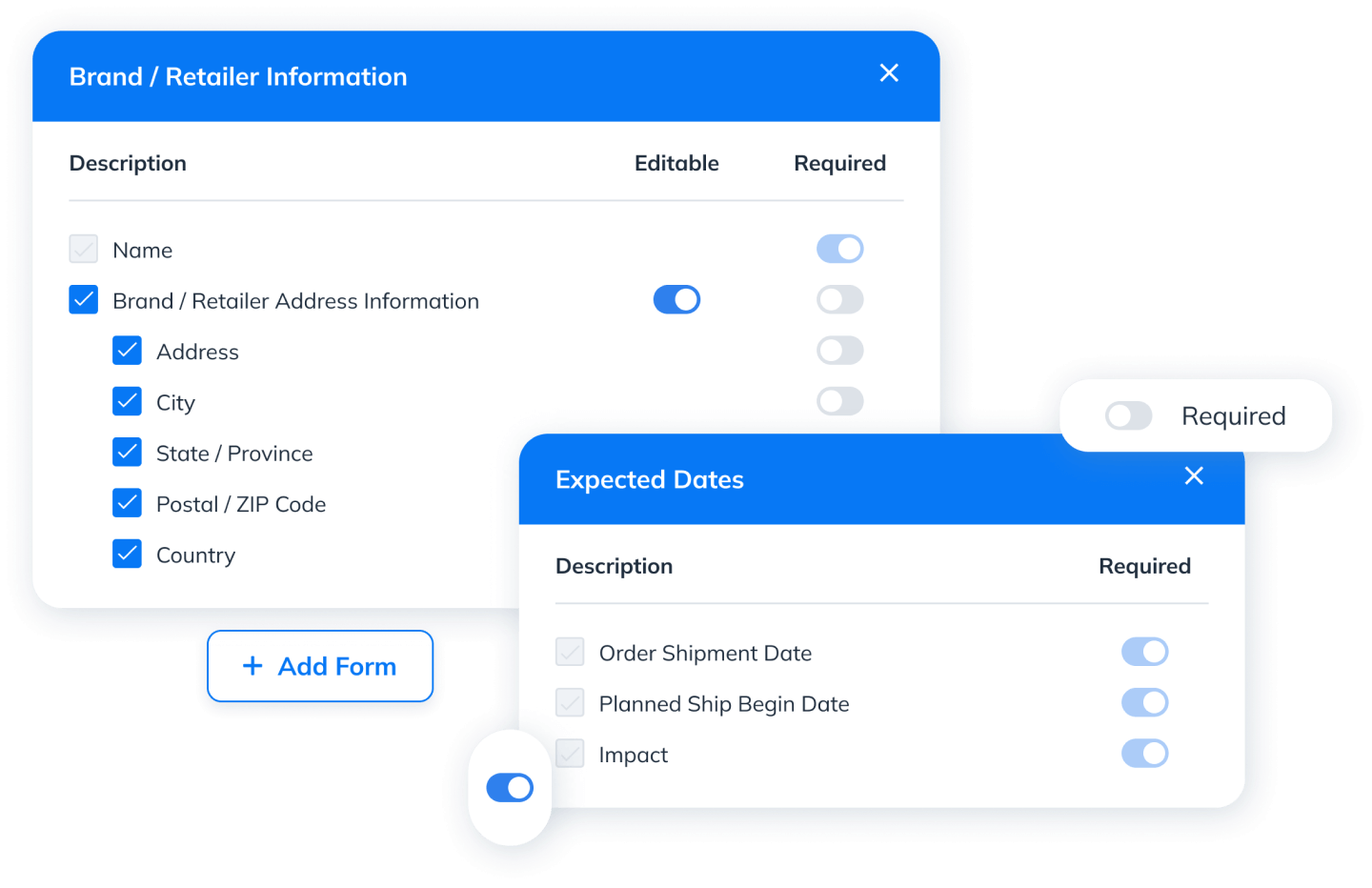 Customizable forms for easy tracking